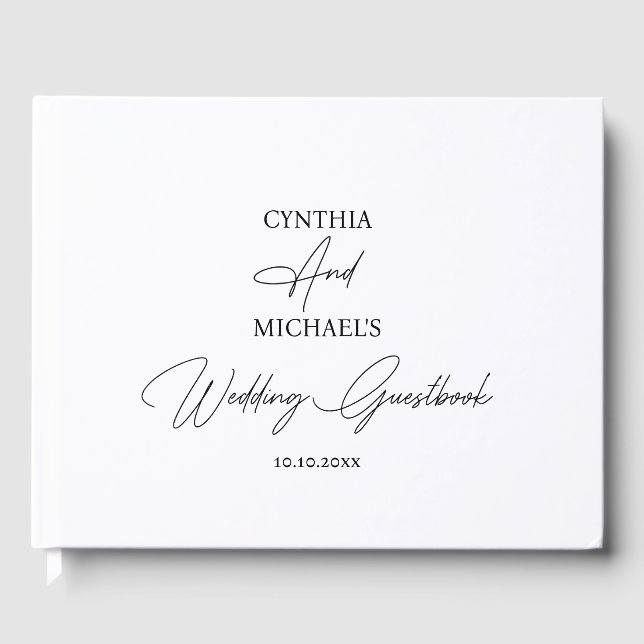 Livre D'or Mariage de script manuscrit simple (Recto)