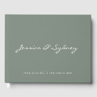 Mariage de script minimaliste vert foncé personnal