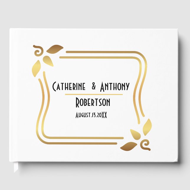 Livre D'or Mariage de script noir simple et moderne (Recto)