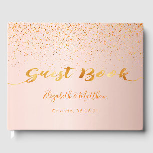 Livre D'or mariage de script rose d'or blush