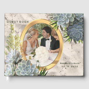 Livre D'or Mariage de teintes succulentes de blues pâles