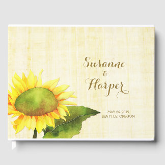 Livre D'or Mariage de tournesol du pays aquarelle