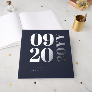 Livre D'or Mariage de type Gras minimaliste bleu marine