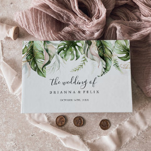 Livre D'or Mariage de verdure tropicale or