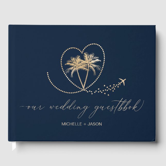 Livre D'or Mariage Destination Passport Palm Tree Merci (Recto)