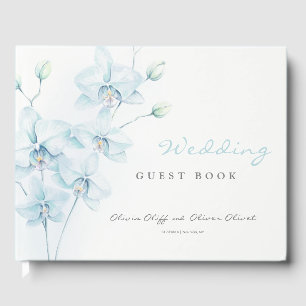 Livre D'or Mariage d'orchidée bleu doux
