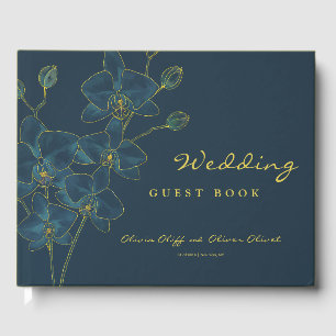 Livre D'or Mariage d'orchidée bleu doux
