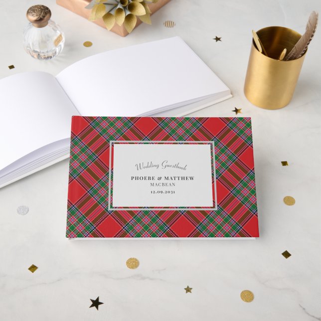 Livre D'or Mariage du clan MacBean tartan (Recto ouvert)