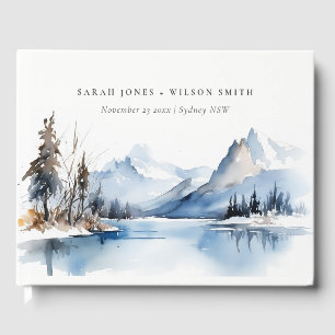 Livre D'or Mariage du paysage de neige hivernale du lac Mount