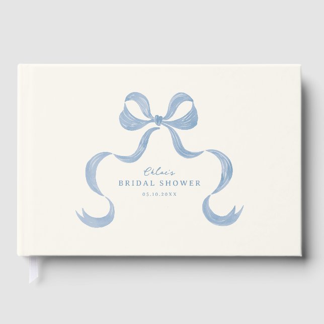 Livre D'or Mariage Dusty Blue à l'aquarelle (Recto)