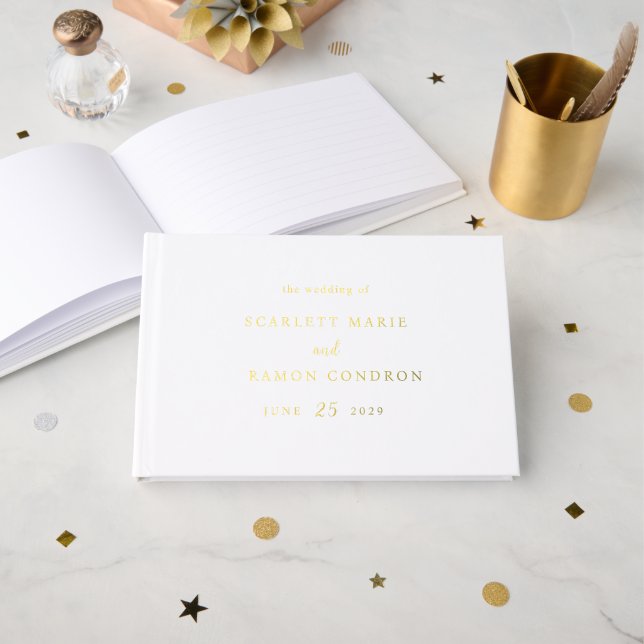 Livre D'or Mariage Élégant Intemporel (Recto ouvert)