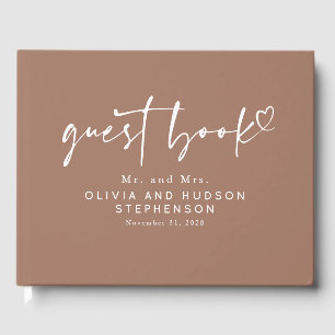 Livre D'or Mariage élégant minimaliste moderne Brown clair
