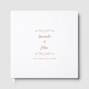Livre D'or Mariage Élégant Minimaliste Rose Gold Écriture Ros