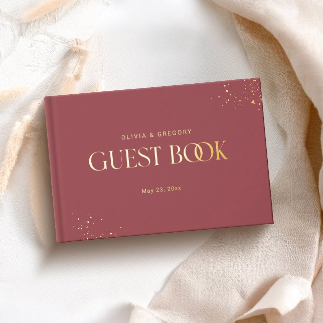 Livre D'or Mariage élégant rouge rubis (Créateur téléchargé)