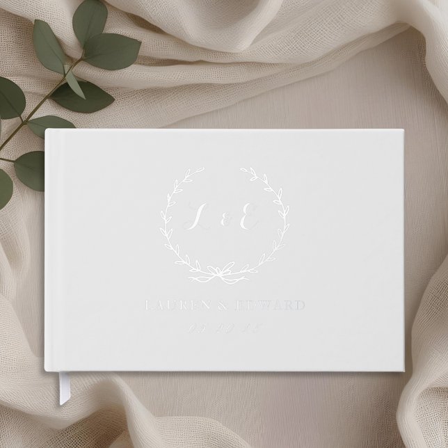 Livre D'or Mariage Élégant Rustique Blanc en Dentelle (Créateur téléchargé)