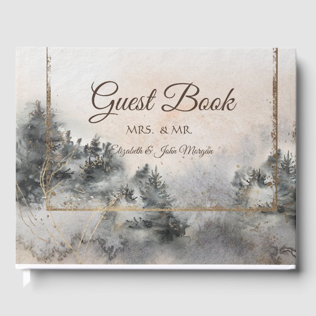 Livre D'or Mariage en forêt de bois (Recto)
