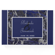 Mariage en marbre Faux Silver & Navy
