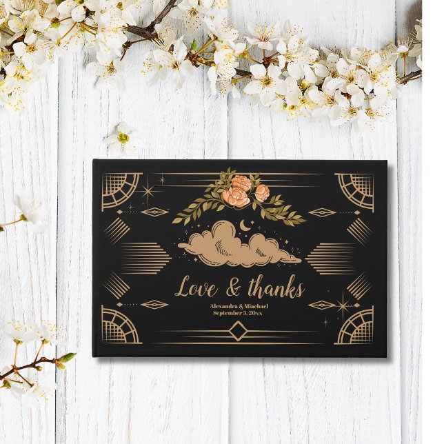 Livre D'or Mariage Étoiles Noires de Minuit Céleste (Créateur téléchargé)