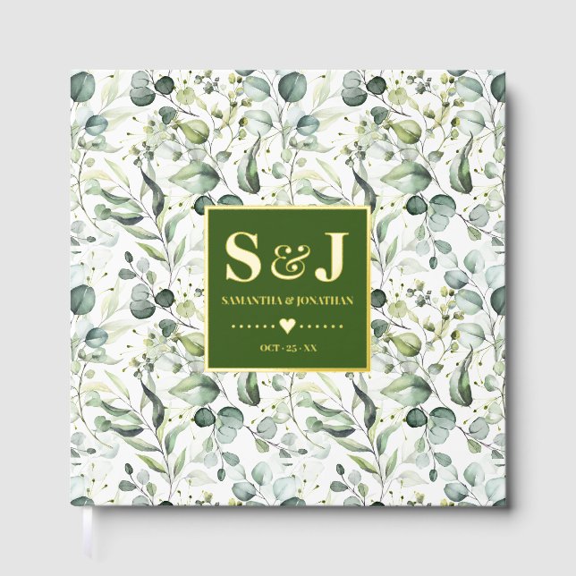 Livre d'or Mariage Eucalyptus Greenery (Recto)