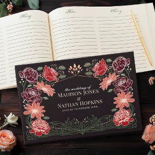 Livre D'or Mariage Fantastique de Jardin Floral Enchanté en O