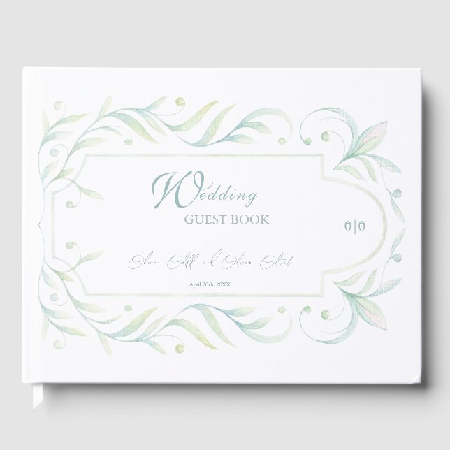Livre D'or Mariage Feuille vert (Recto)