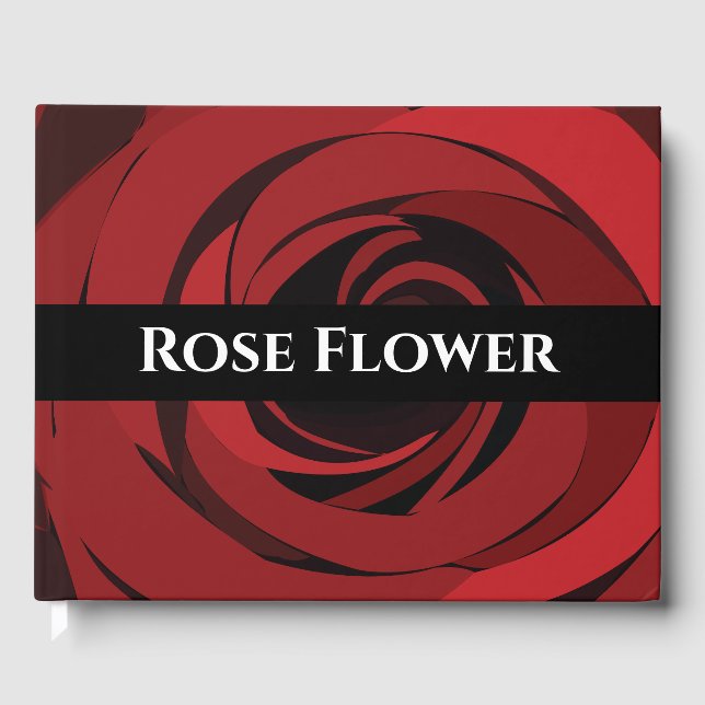 Livre D'or Mariage Fleur de Rose Rouge (Recto)