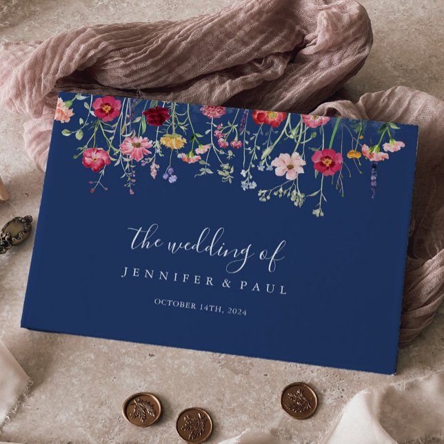 Livre D'or Mariage Fleur sauvage Boho Multicolor (Créateur téléchargé)