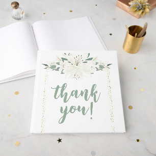 Livre D'or Mariage Fleur sauvage élégant Charm Green