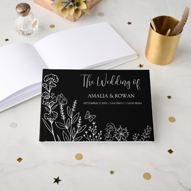 Livre D'or Mariage Fleurs de prairie (Recto ouvert)
