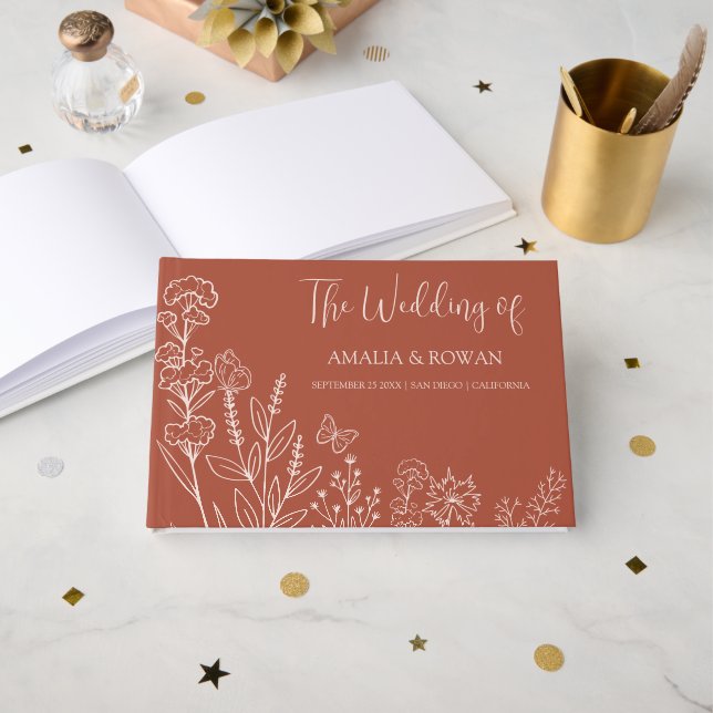 Livre D'or Mariage Fleurs de prairie (Recto ouvert)