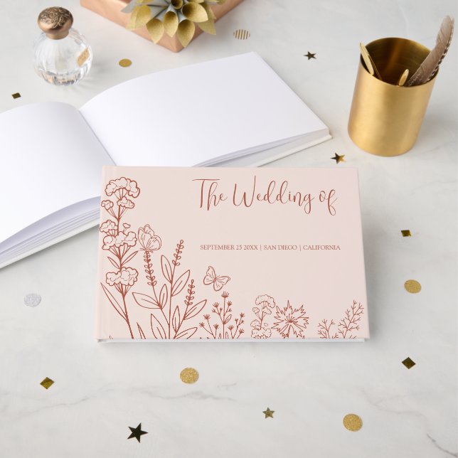 Livre D'or Mariage Fleurs de prairie (Recto ouvert)