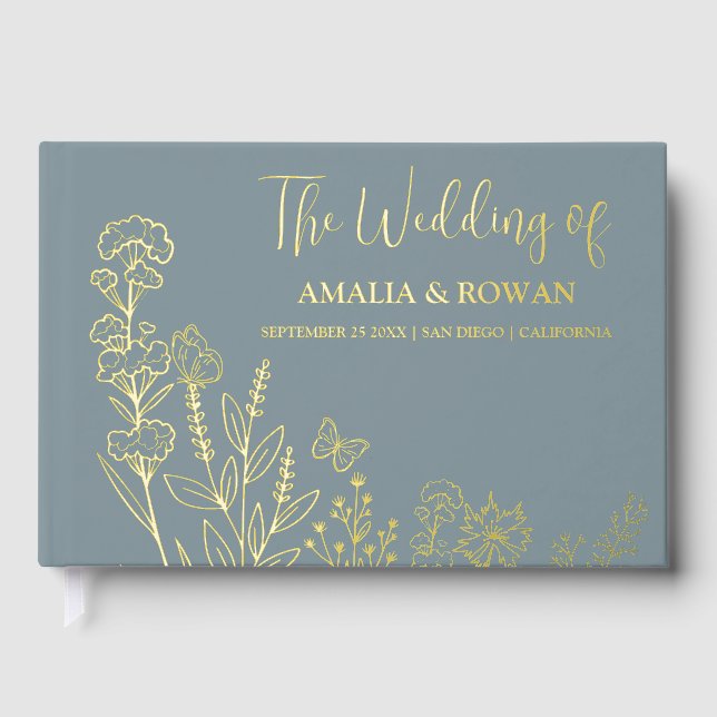 Livre D'or Mariage Fleurs de prairie (Recto)