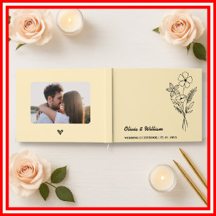 Livre D'or Mariage Fleurs Sauvages Jaune Beurre