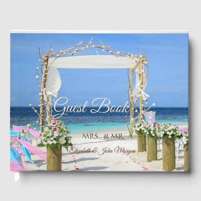 Livre D'or Mariage Floral Arbor de Plage (Recto)