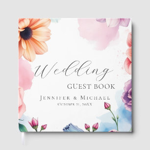 Livre D'or Mariage Floral Chic Simple Minimaliste Moderne