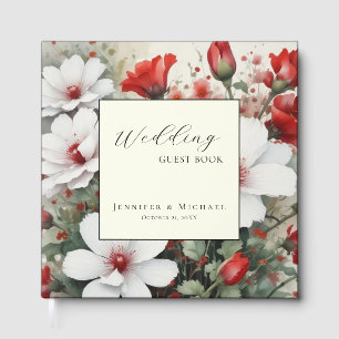 Livre D'or Mariage Floral Chic Simple Minimaliste Moderne