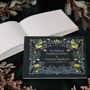 Livre D'or Mariage floral corbeau gothique enchanté