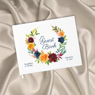 Livre D'or Mariage floral d'aquarelle brillante