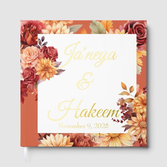 Livre D'or Mariage Floral d'Automne (Recto)