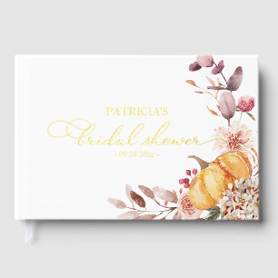 Livre D'or Mariage Floral de Citrouille d'Automne