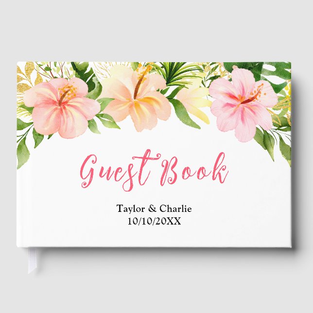 Livre D'or Mariage floral de la jungle tropicale (Recto)