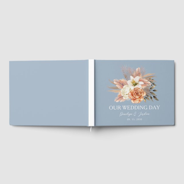 Livre D'or Mariage floral de Pêche bleue Dusty (Complet)