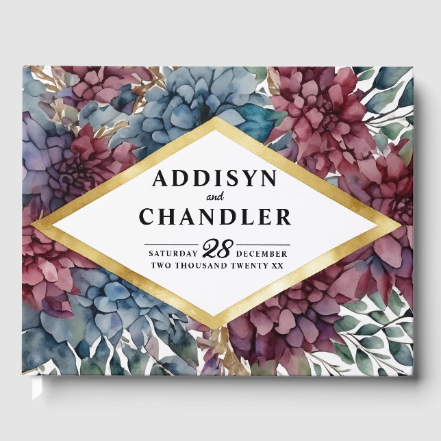 Livre D'or Mariage floral élégant enchanté (Recto)