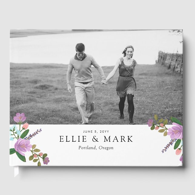 Livre D'or Mariage floral légèrement golégèrement (Recto)