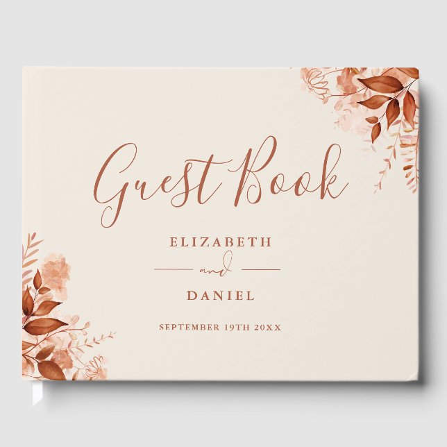 Livre D'or Mariage Floral Rustique Automne (Recto)