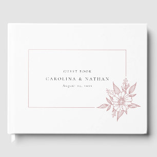 Livre D'or Mariage floral simple et élégant