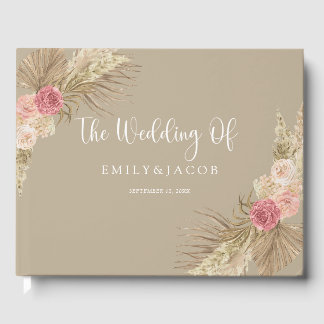 Livre D'or Mariage floral Taupe Boho