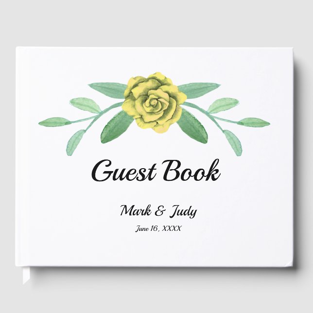 Livre d'or Mariage Foliage Jaune (Recto)