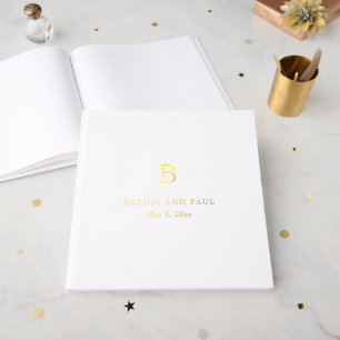 Livre D'or Mariage Formel Monogramme Classique Intemporel