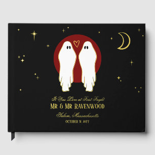 Livre D'or Mariage gay d'Halloween rouge pour l'union des âme